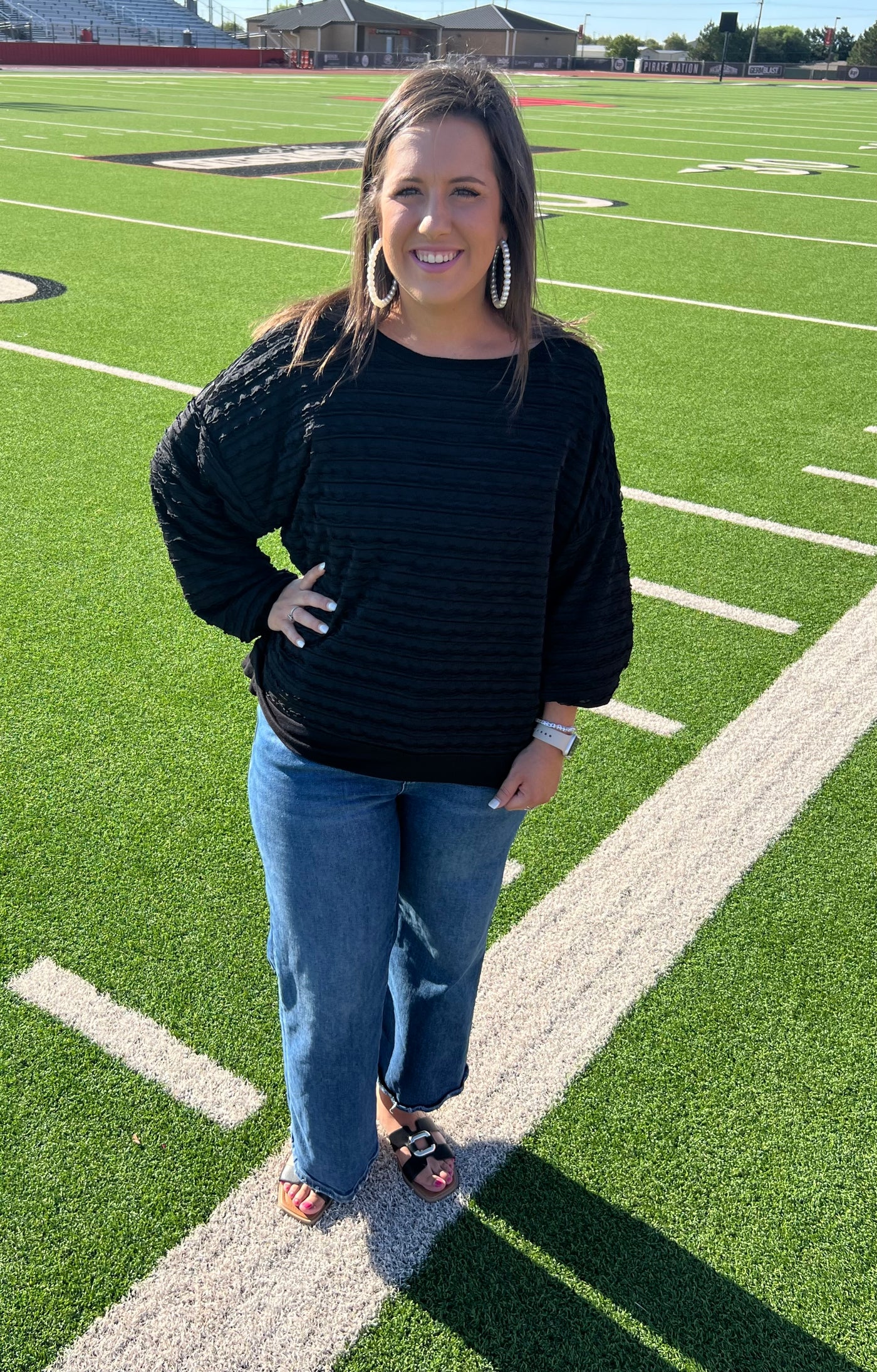 Black Textured Top