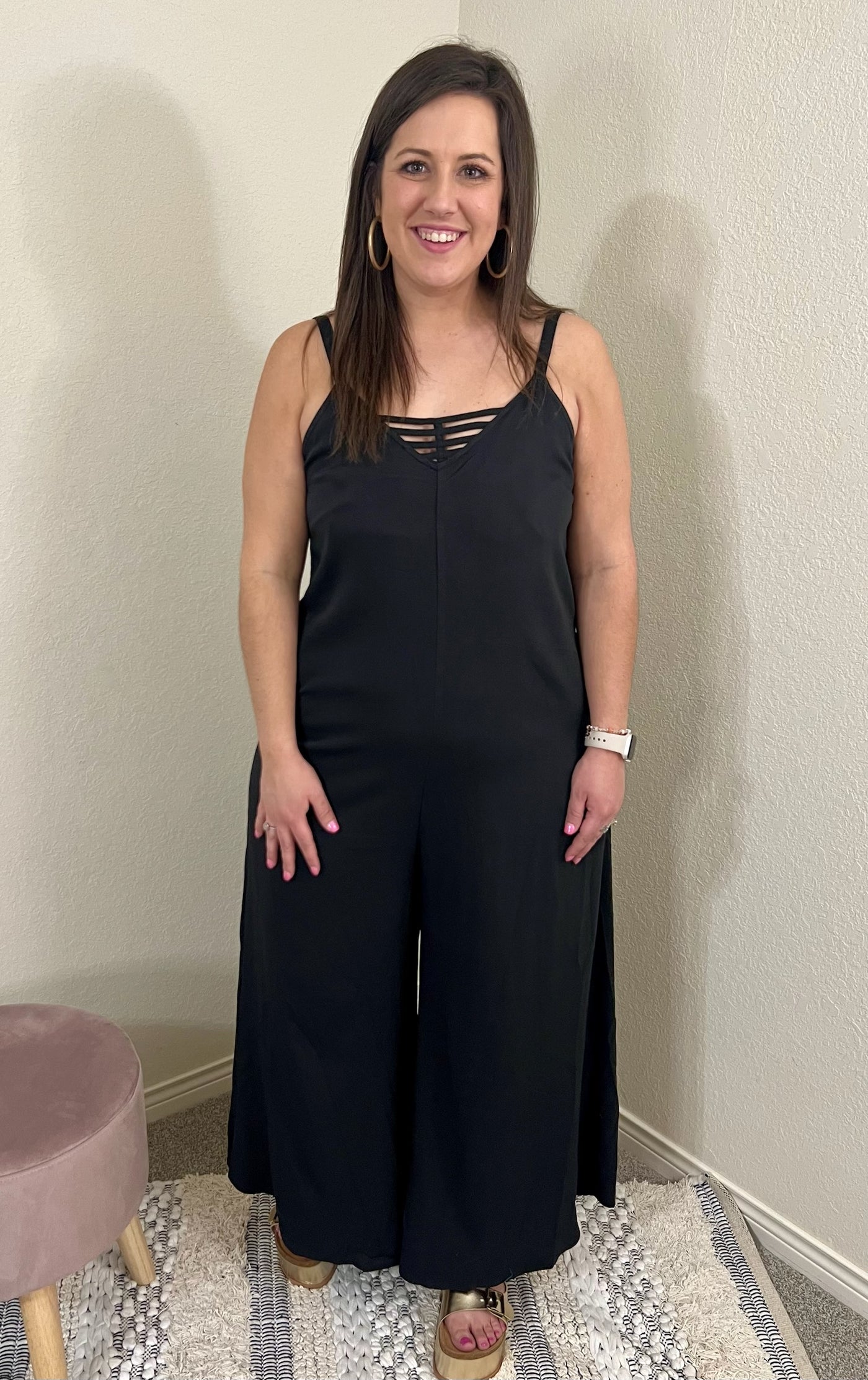 Black Chambray Jumpsuit