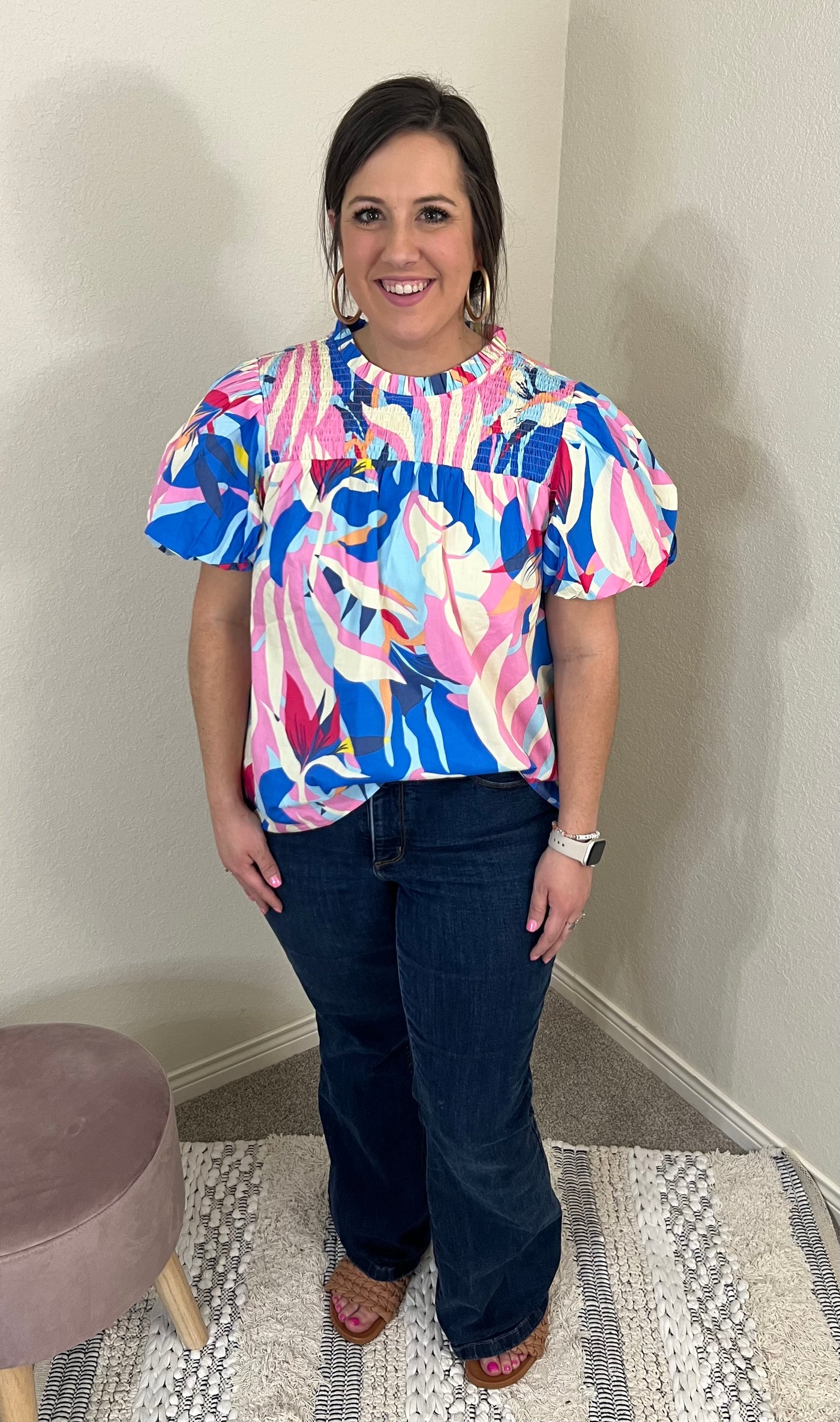 Periwinkle Puff Sleeve Blouse