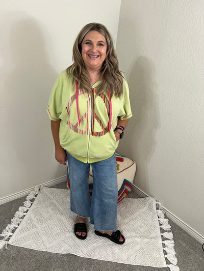 Boho Stitch Zip Top