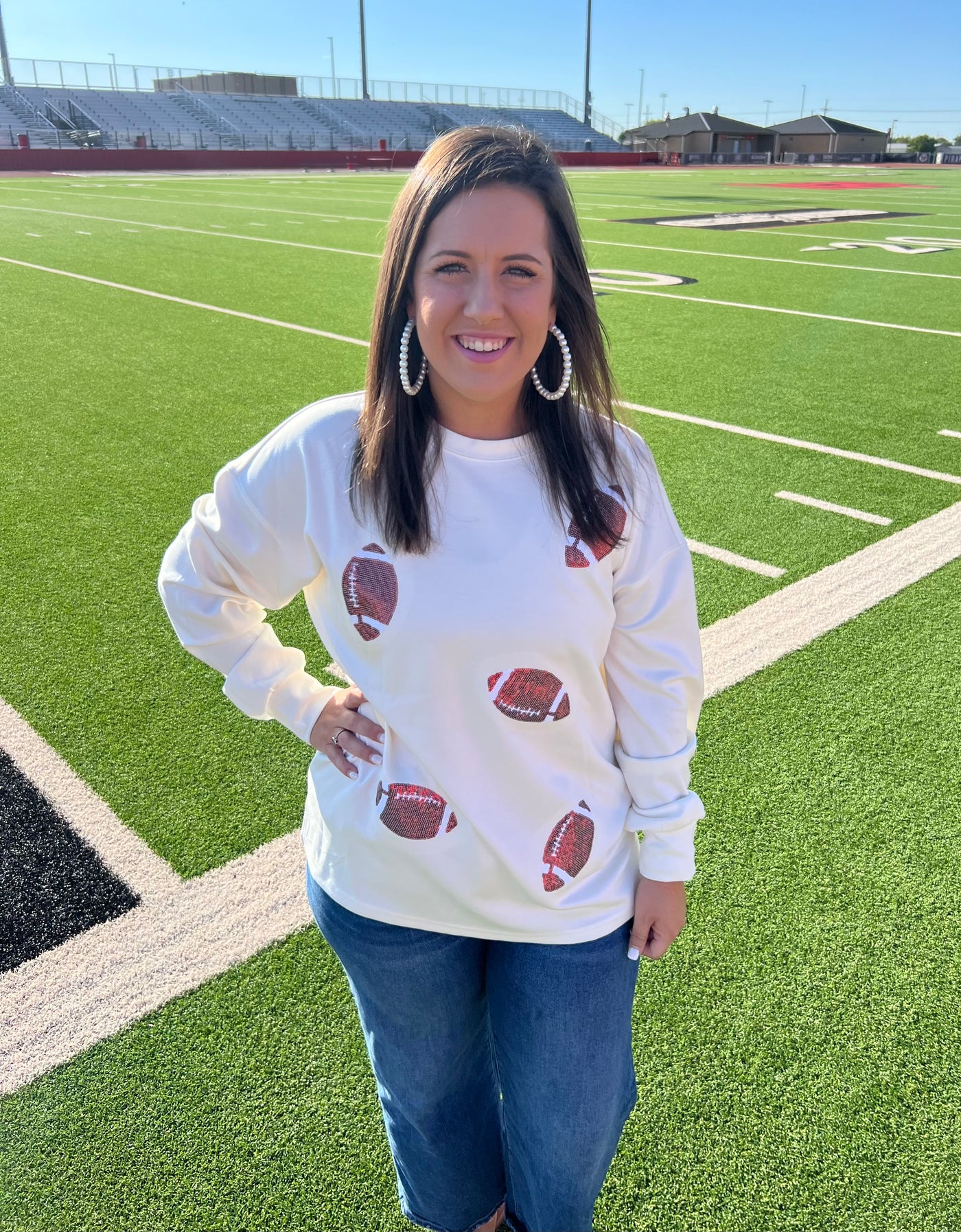 Sparkle Football Sweatshirt