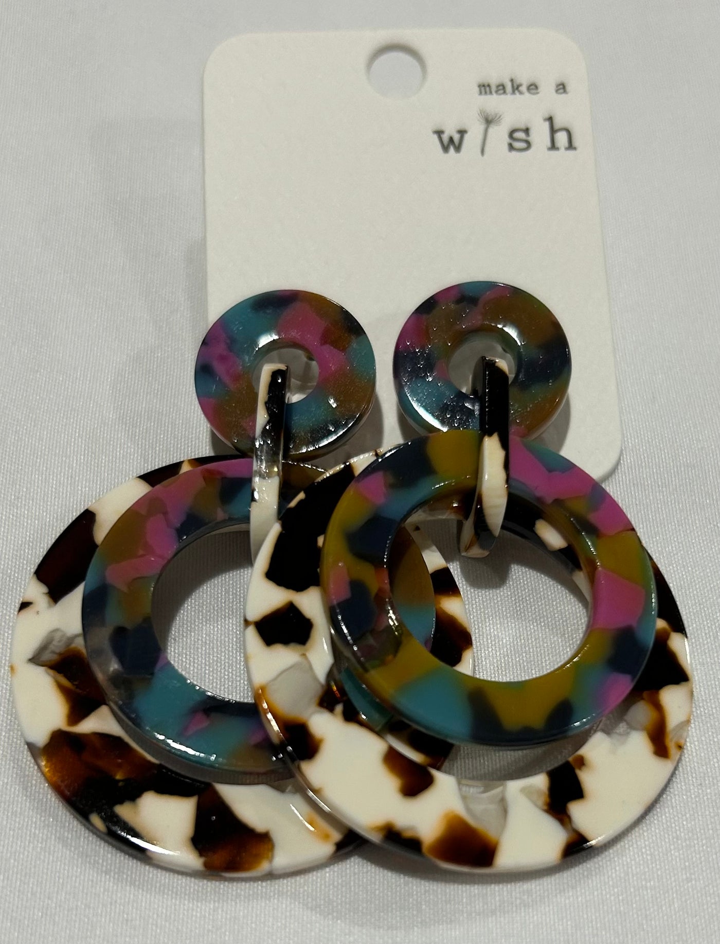Multi Color Tortoise Drop Hoop