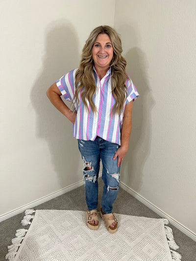 Bold Stripe Button Down