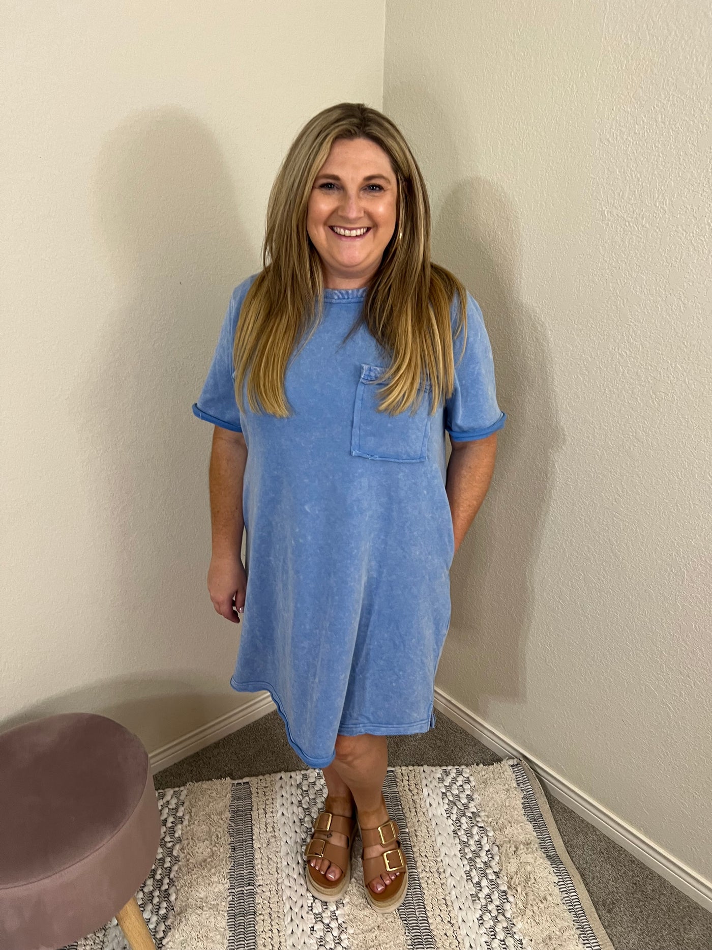 Blue Haven Pocket Tee Dress