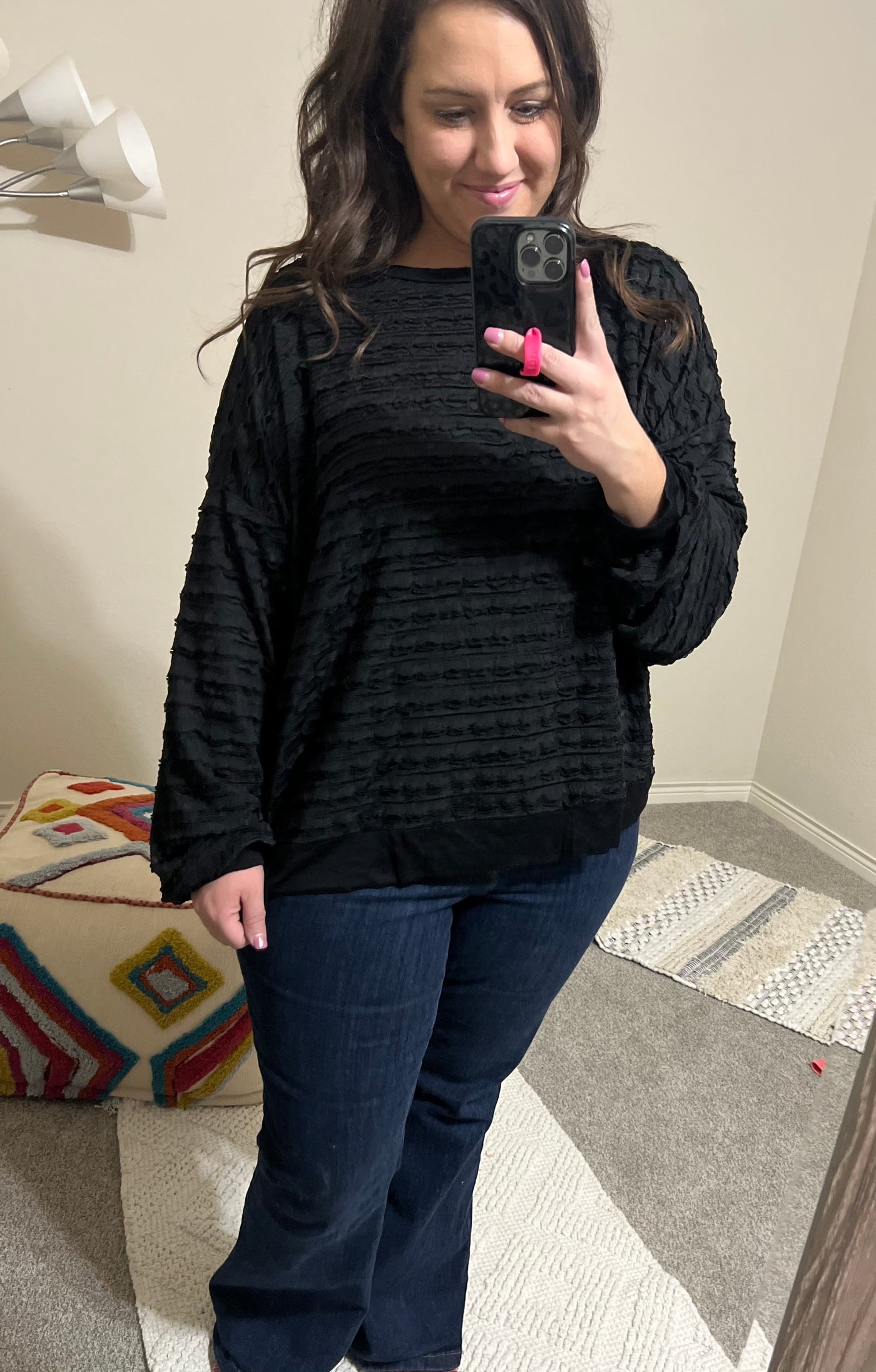 Black Textured Top