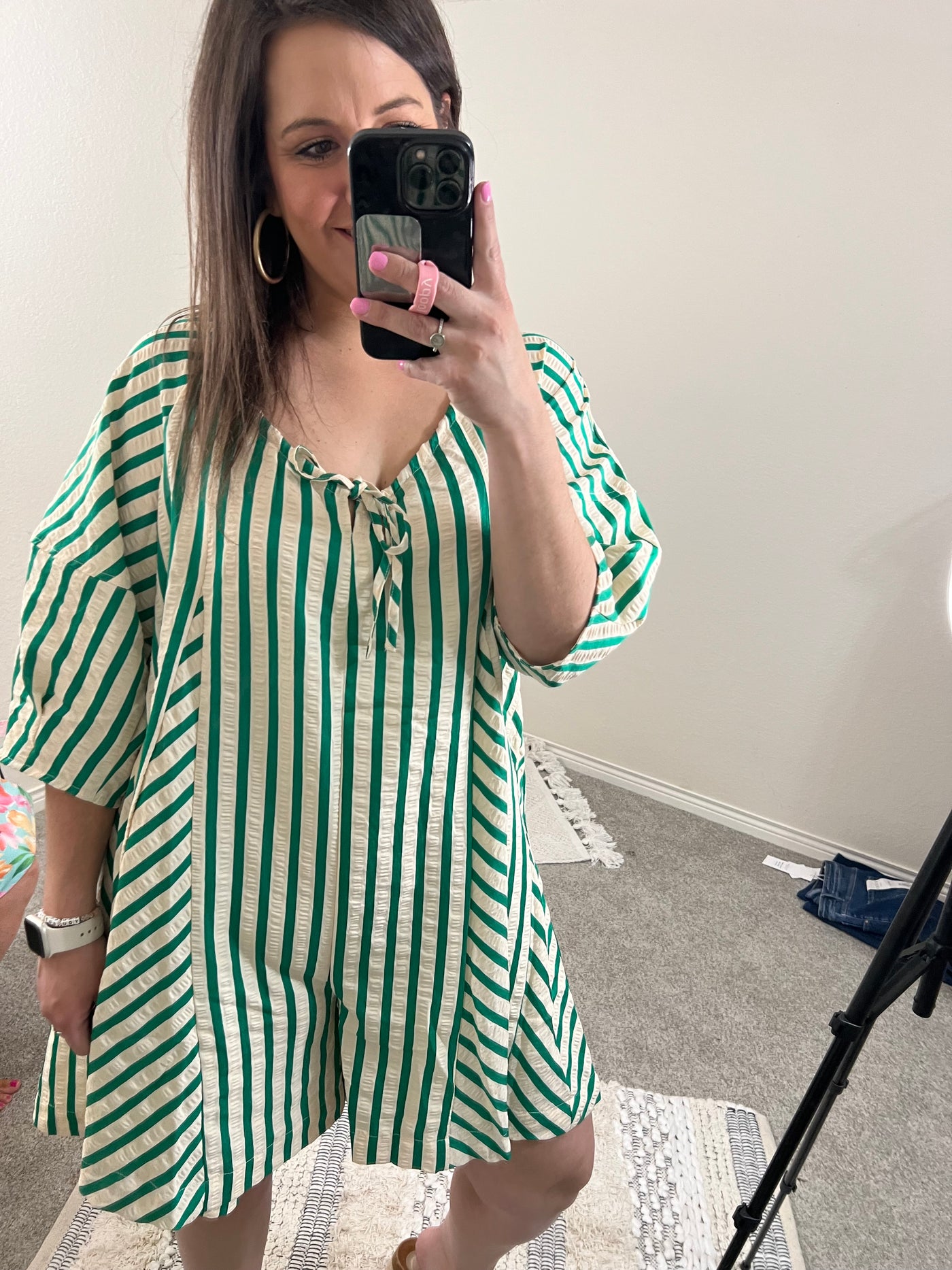 Jade Stripe Romper
