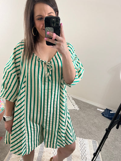 Jade Stripe Romper