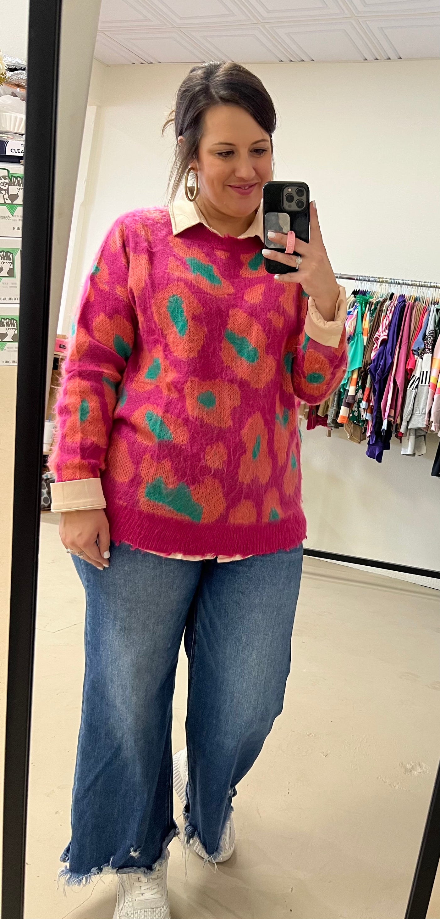 Magenta Leopard Sweater