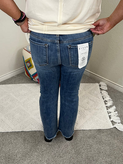 Risen Medium Wash Straight Jeans