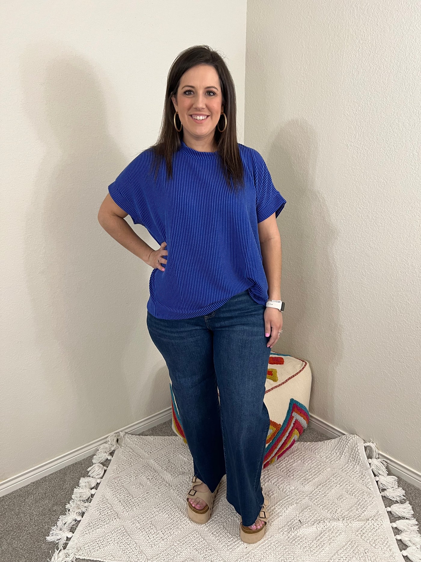 Royal Ribbed Top