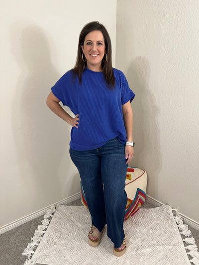 Royal Ribbed Top