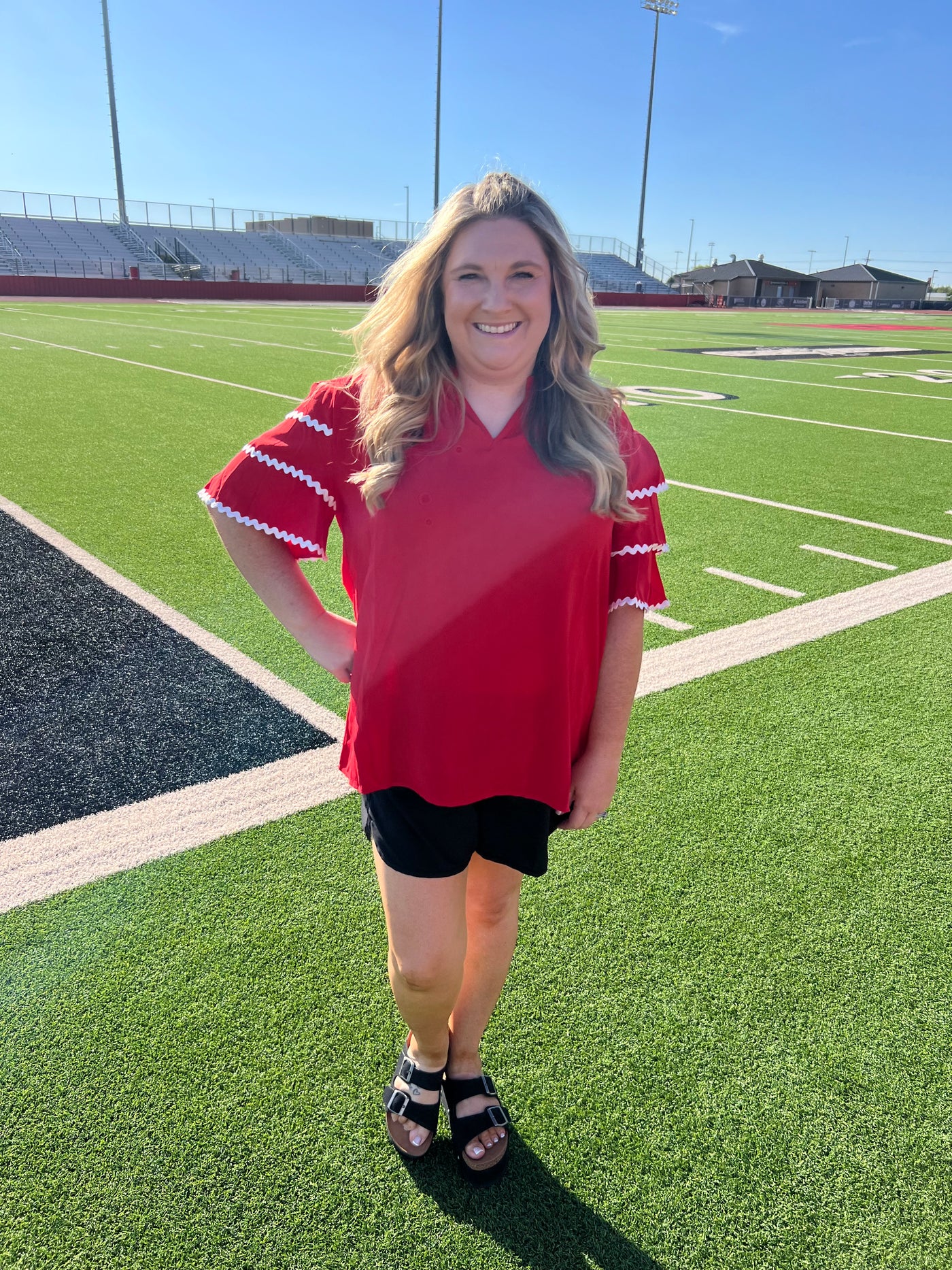 Red Sideline Blouse