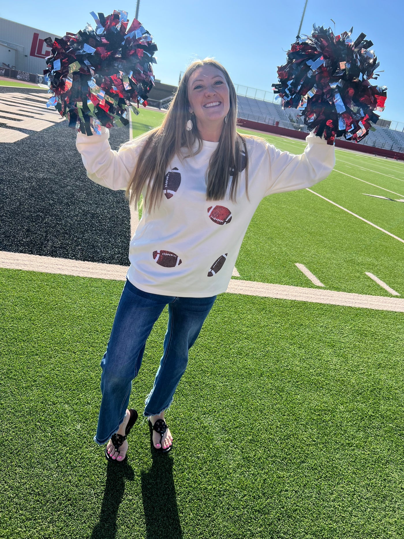 Sparkle Football Sweatshirt