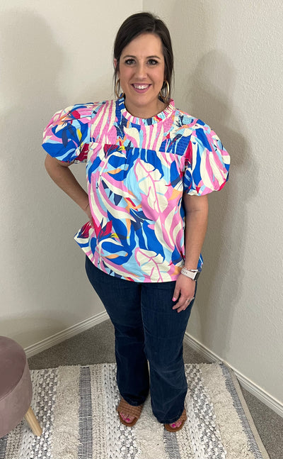 Periwinkle Puff Sleeve Blouse