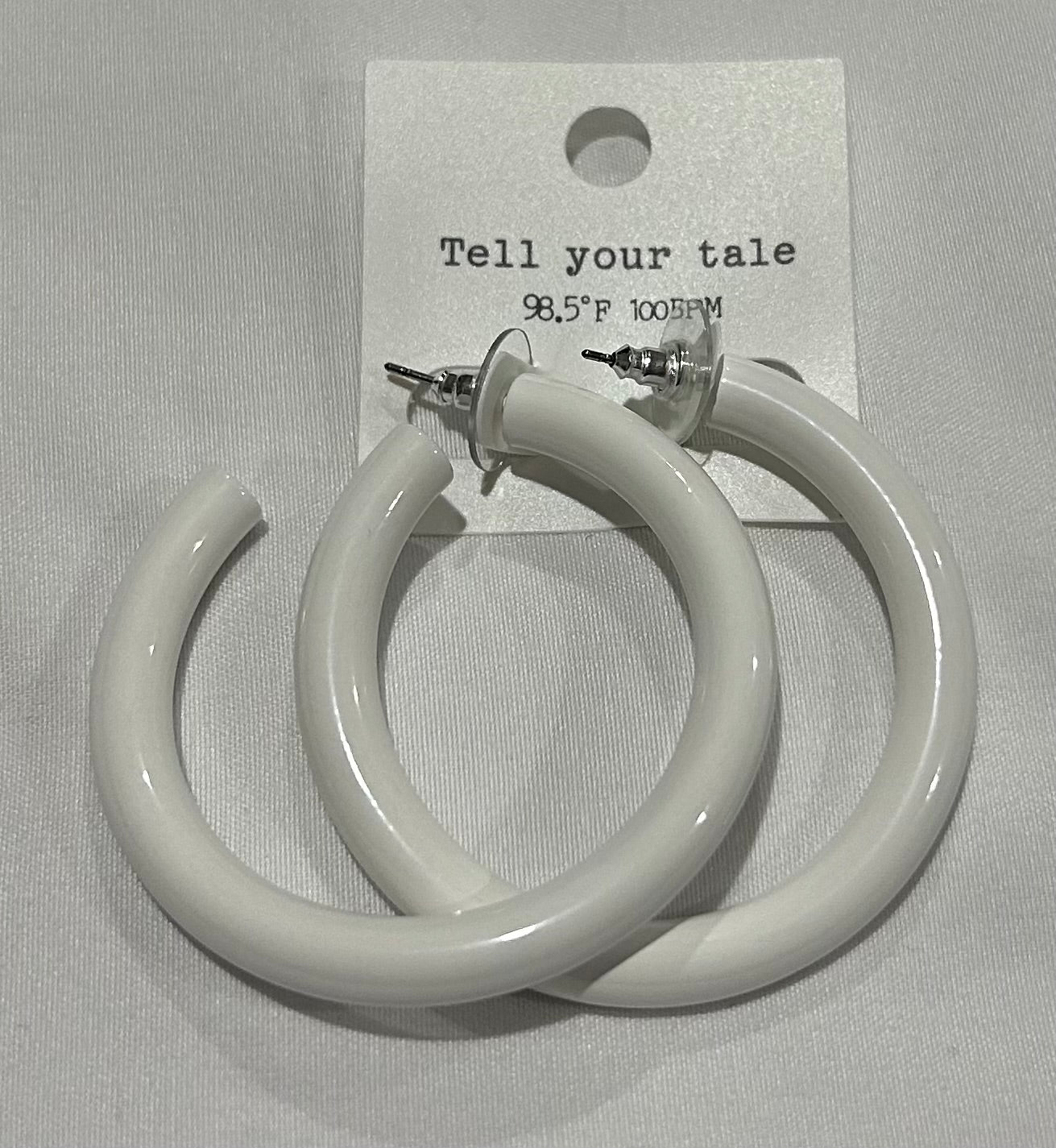 Tube Hoop Earrings (Black or White)