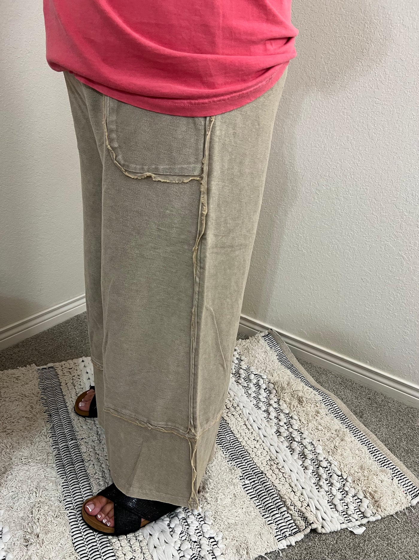 Mineral Washed Wide Leg Pants