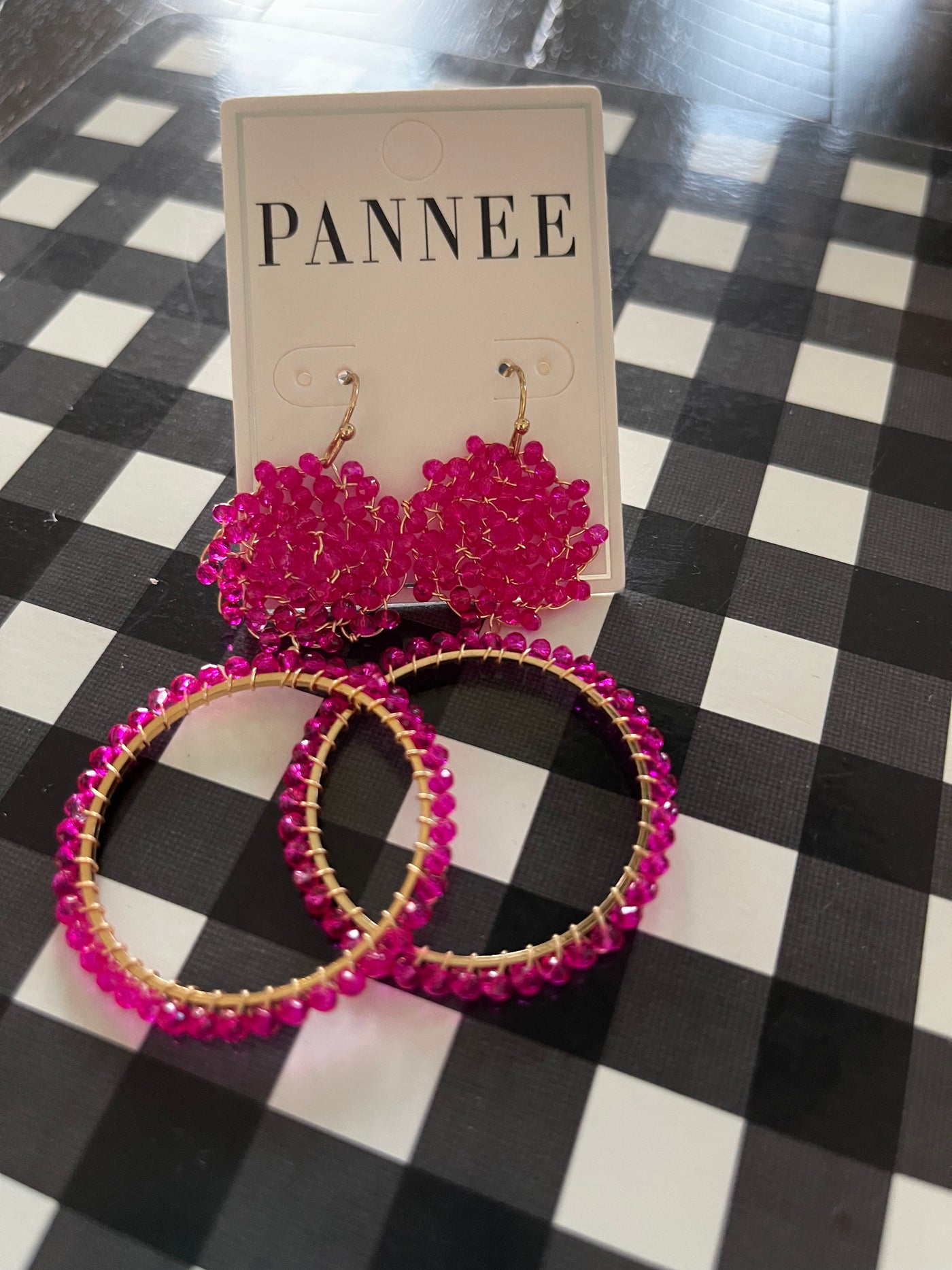 Pink Beaded Earring